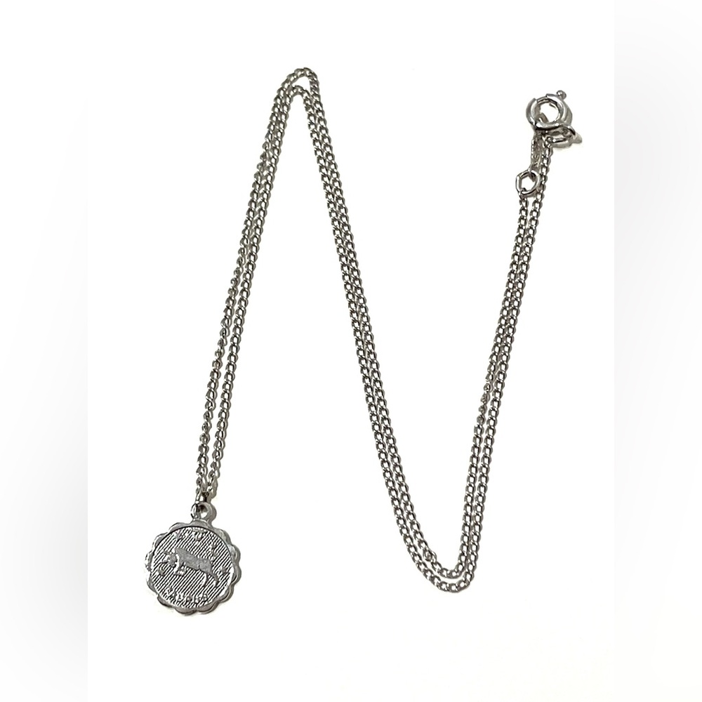 Coro Silver Tone Taurus Necklace 15”